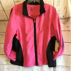 Tek Gear Women's Pink and Black Lightweight Casual ZIP Jacket Size XL